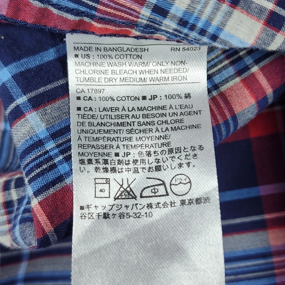 Banana Republic Button Down Mens L Slim Fit Soft Wash Plaid Shirt Excellent